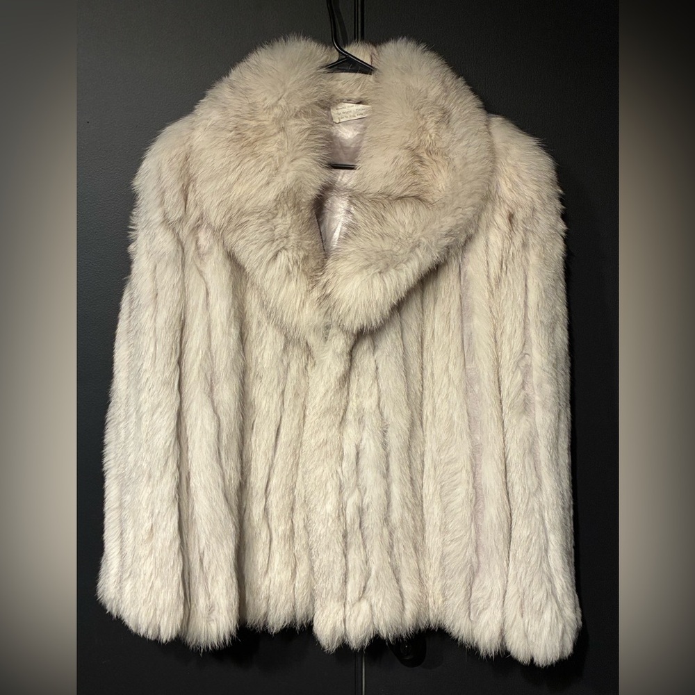 Natural blue fox fur coat